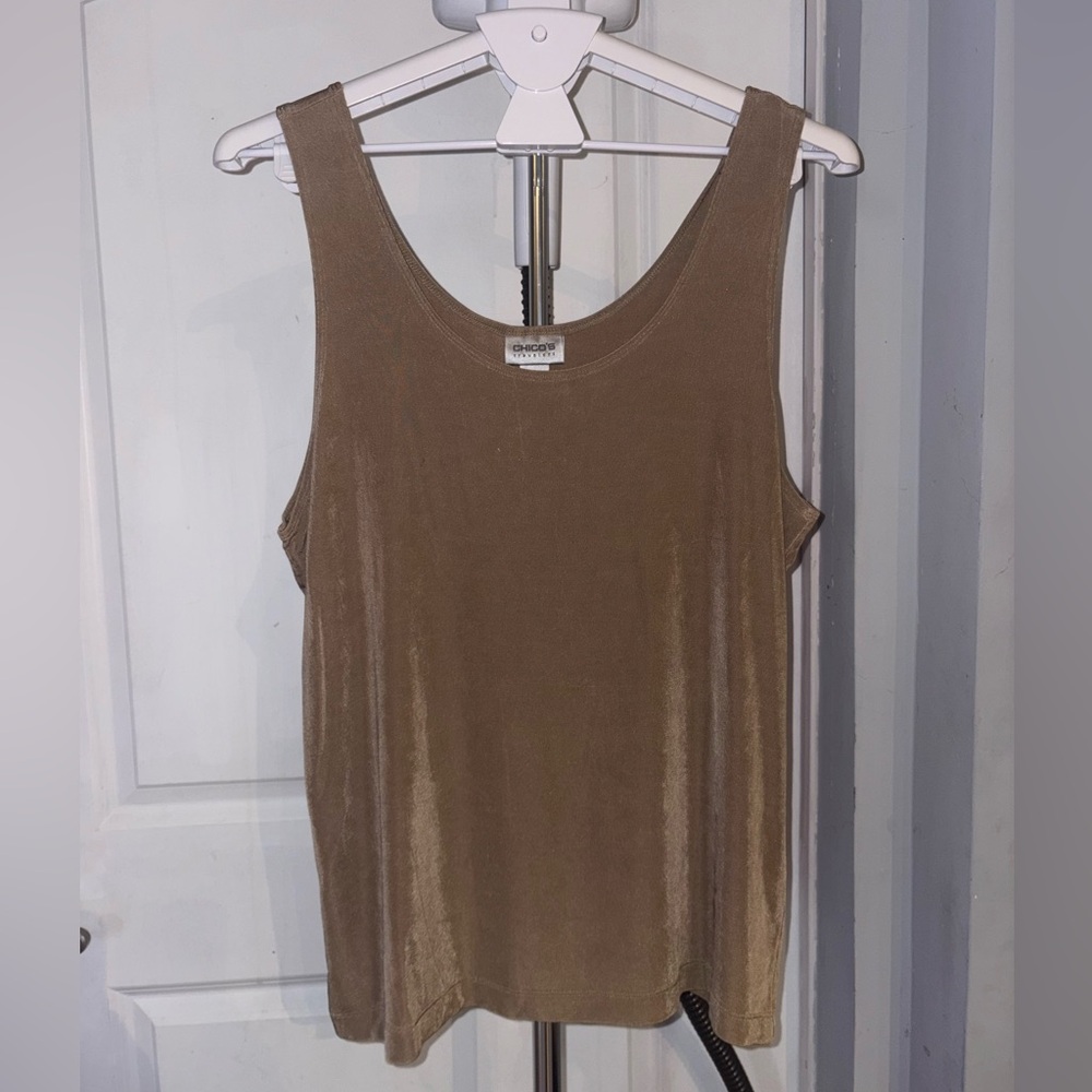 Chico's Tan Sleeveless Tank Top - sz3(XL) (P25)